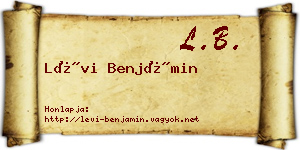 Lévi Benjámin névjegykártya